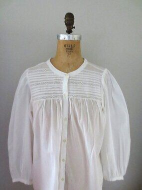 Gap White Button Front Long Sleeve Cottage Core Cotton Top